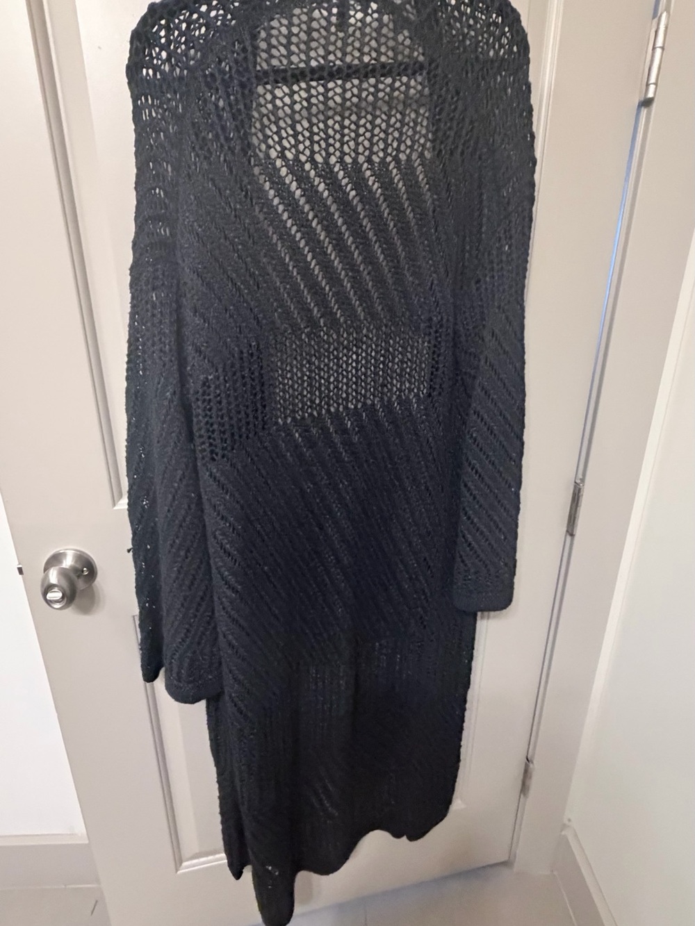 Banana Republic Open-Knit Long Cardigan - Black - Picture 2 of 3